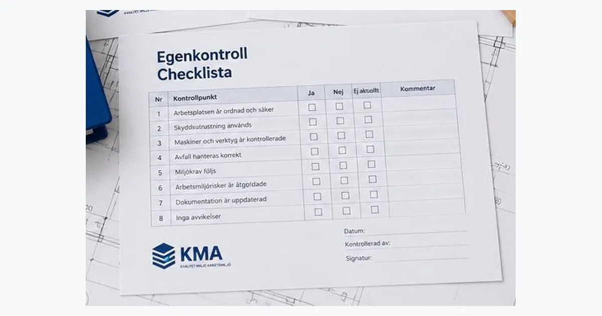 Egenkontroll med checklista för byggprojekt